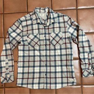 Men’s Flannel Quiksilver Long Sleeve Button Down Size Medium